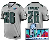 Men's Philadelphia Eagles #26 Miles Sanders Limited Gray Inverted Super Bowl LVII Vapor Jersey,baseball caps,new era cap wholesale,wholesale hats